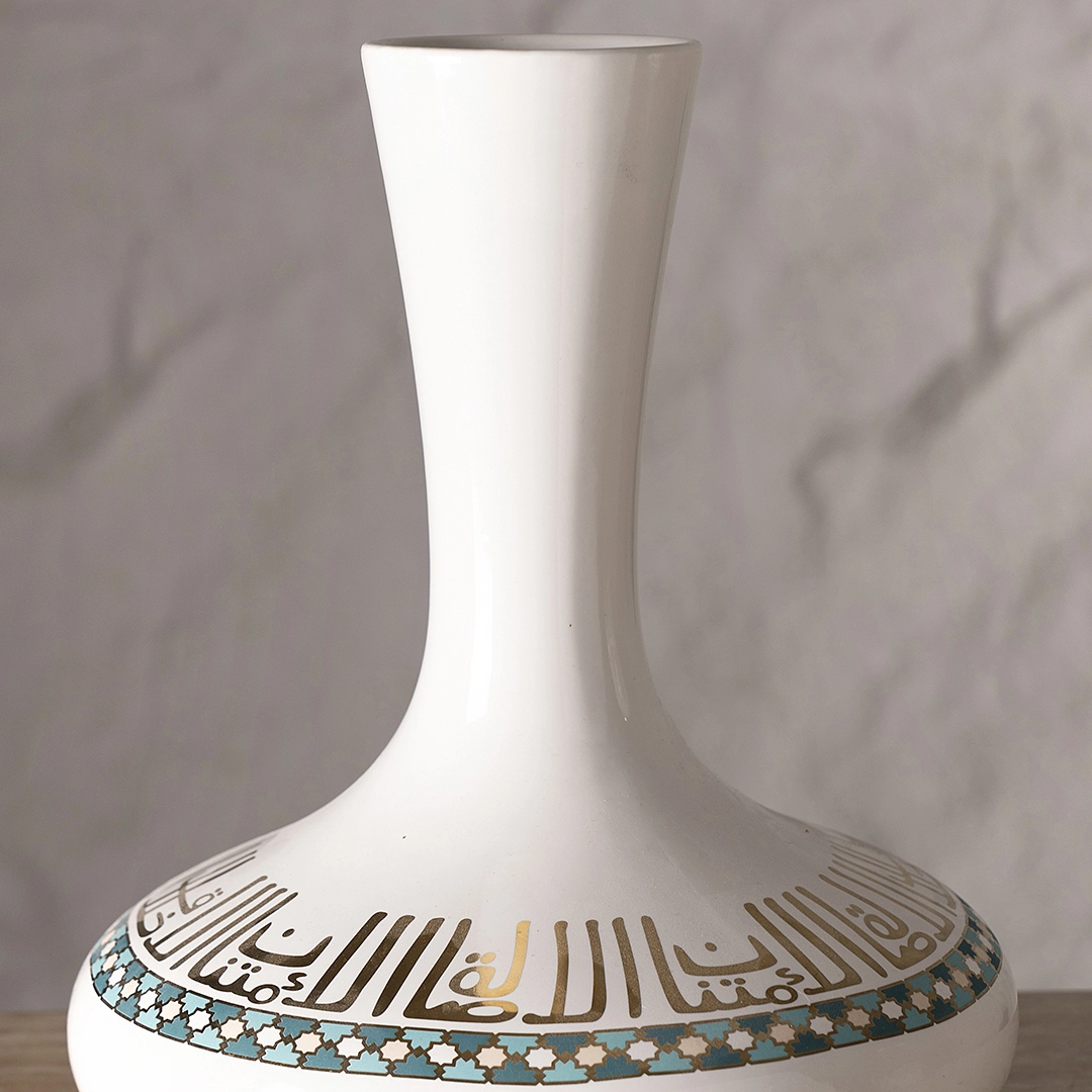 Taliah Ceramic Vase White/Gold 25x25x29Cm - Image 3