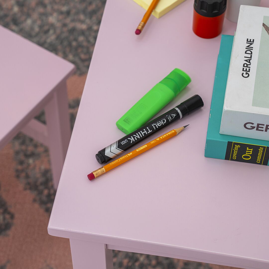 Kids Study Desk Set-Pink - Image 8