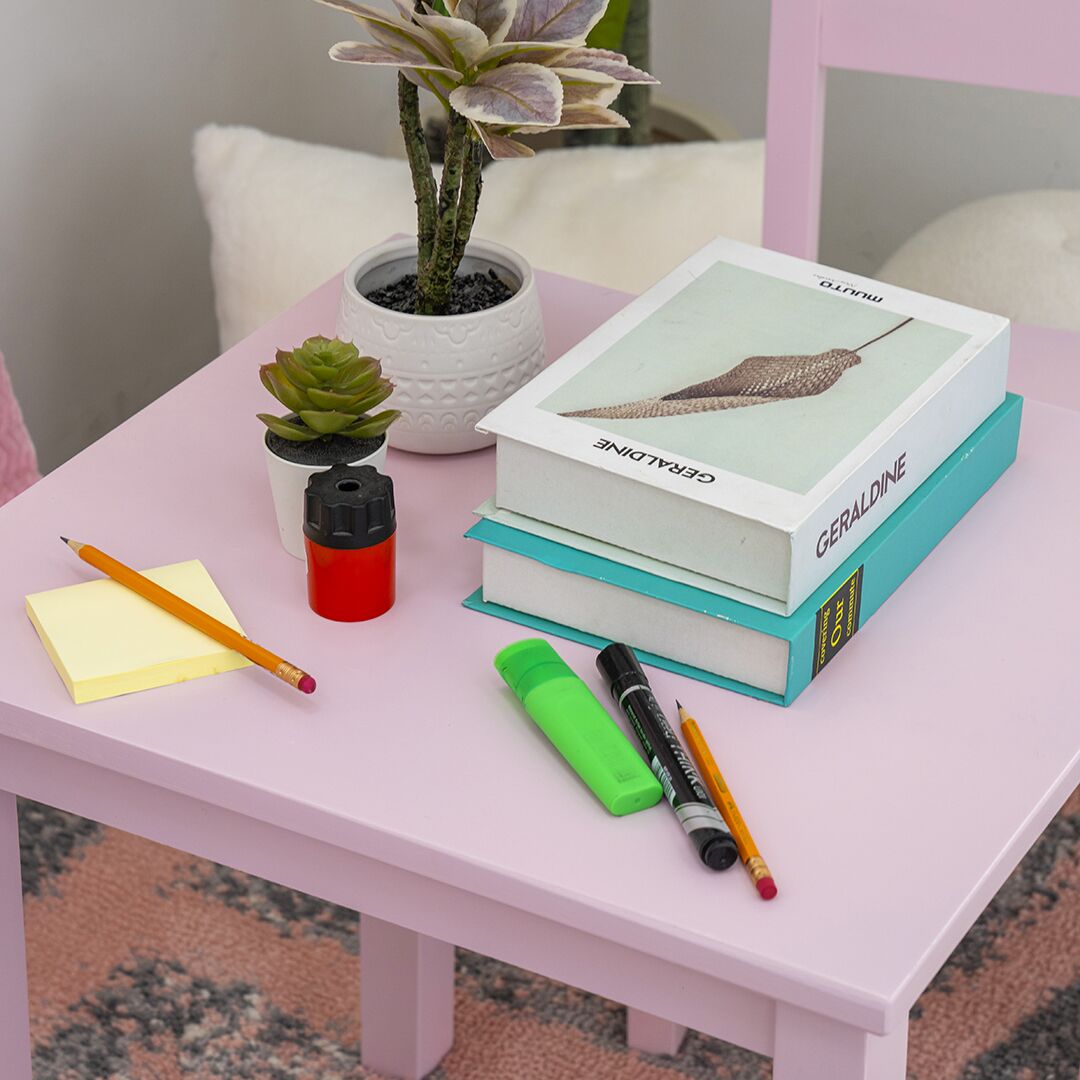 Kids Study Desk Set-Pink - Image 11