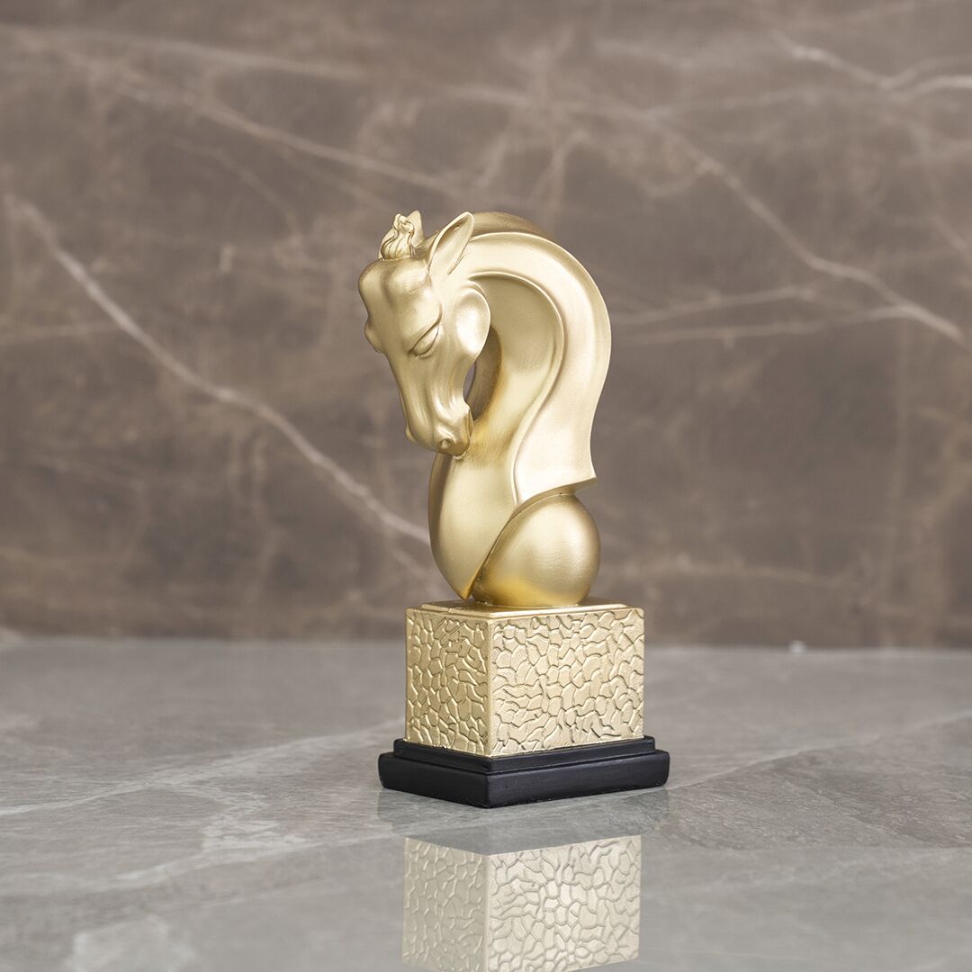 Auric Polyresin gold horse head accent 11.7 x 6.8 x 21.6 cm - Image 3