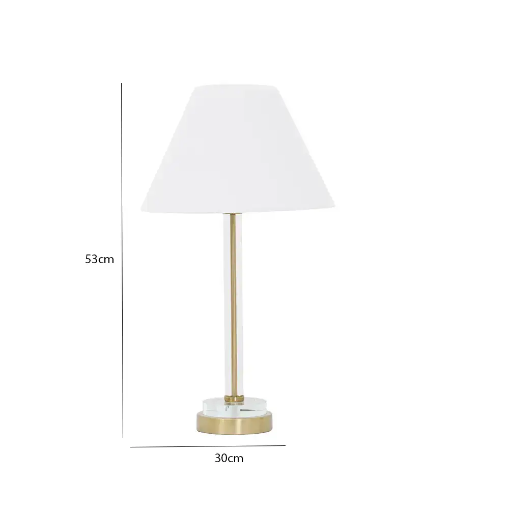 Avero glass base table lamp gold 30x30x53cm - Image 2