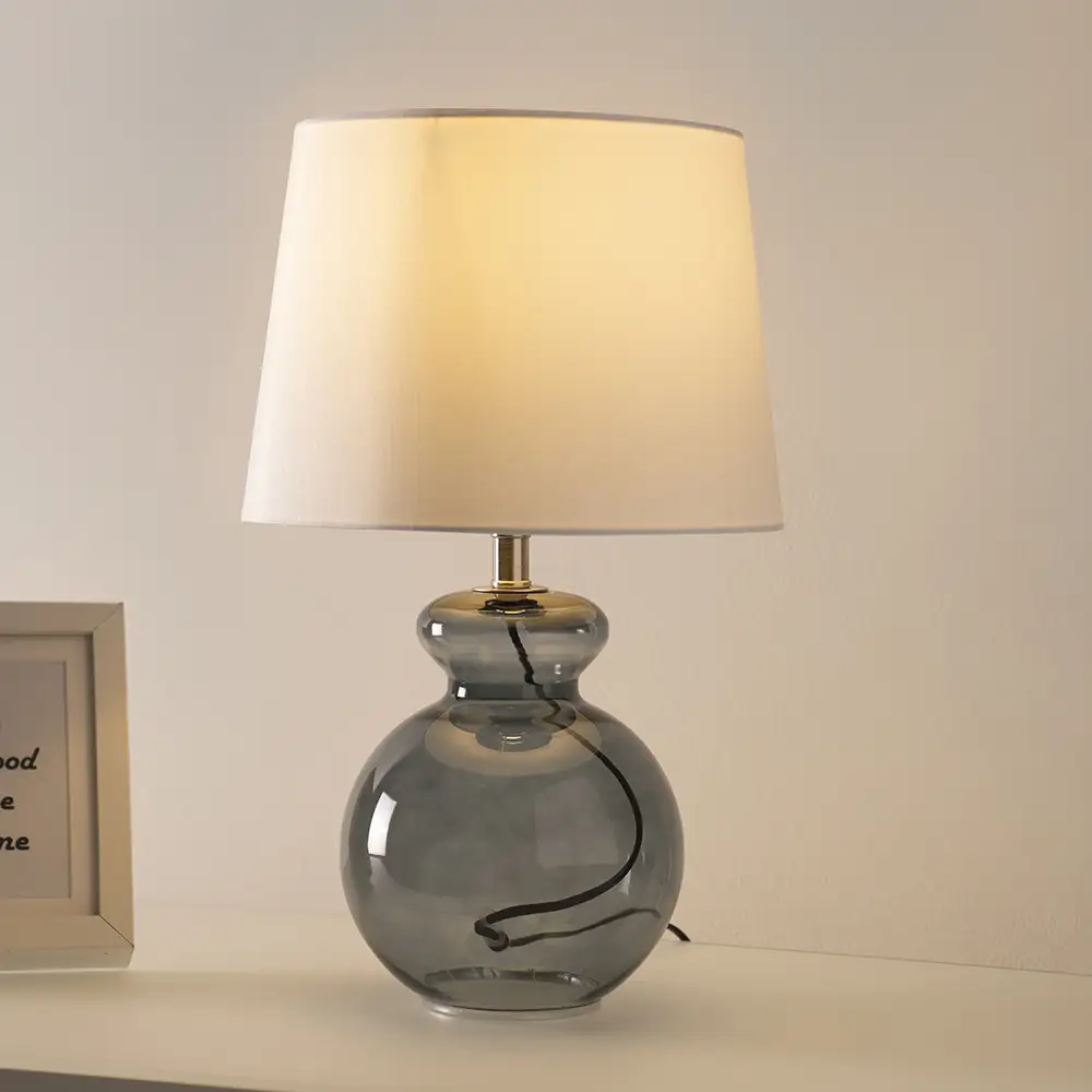 Avero glass table lamp grey 28x28x43cm - Image 4