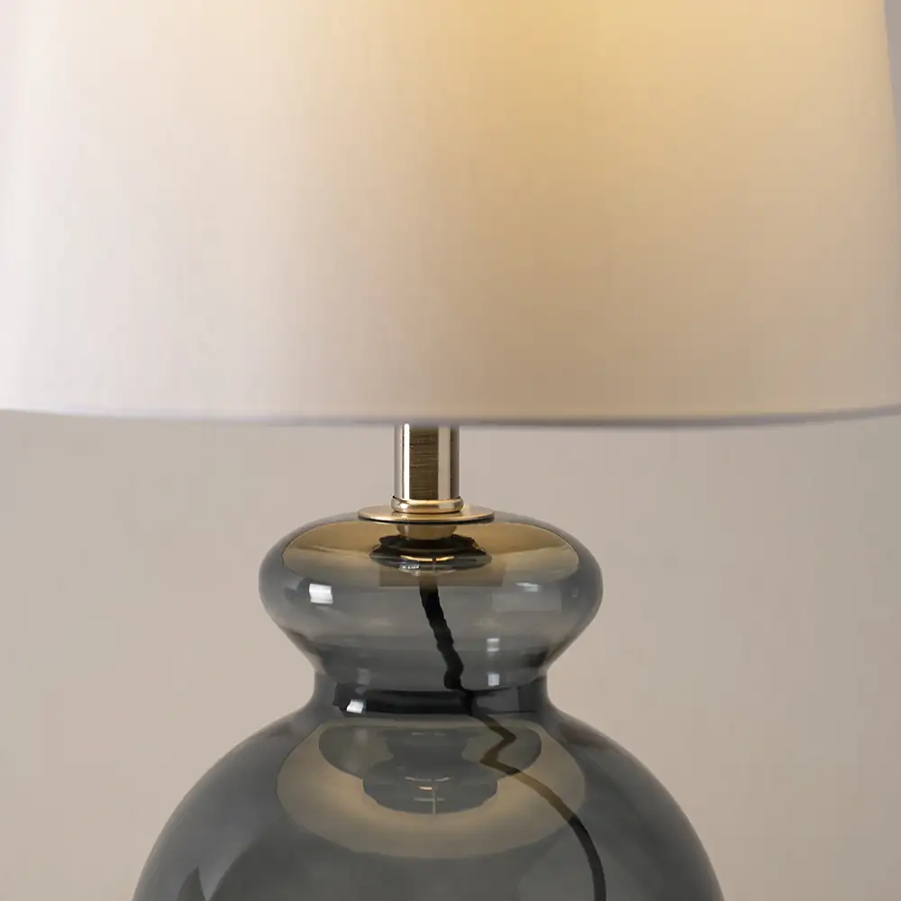Avero glass table lamp grey 28x28x43cm - Image 3