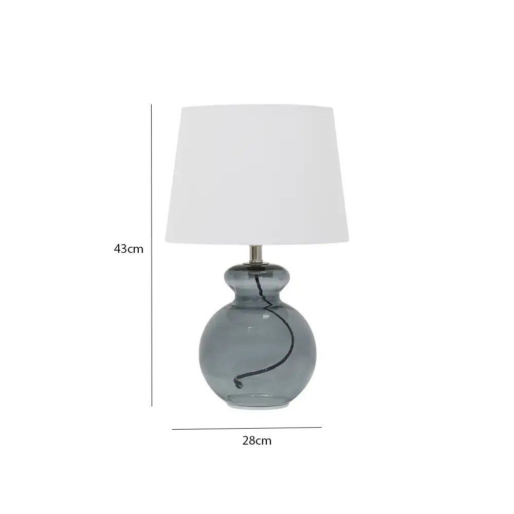 Avero glass table lamp grey 28x28x43cm - Image 2