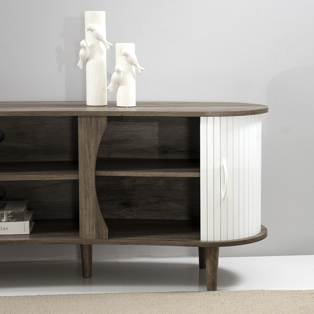 Curve Tv Unit-Grey Oak - Image 3