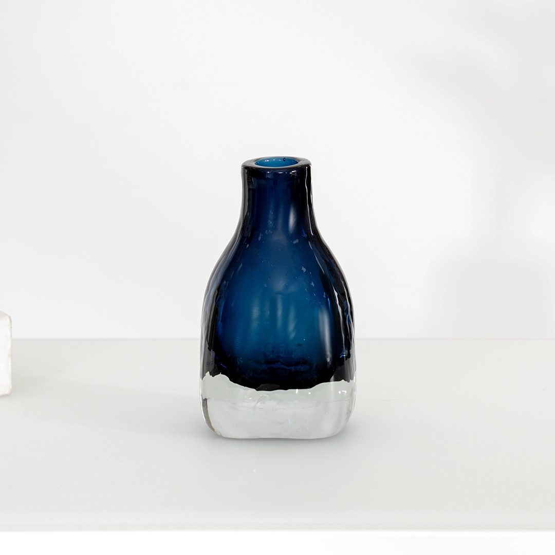 Lemont glass vase blue 8x8x14cm - Image 3