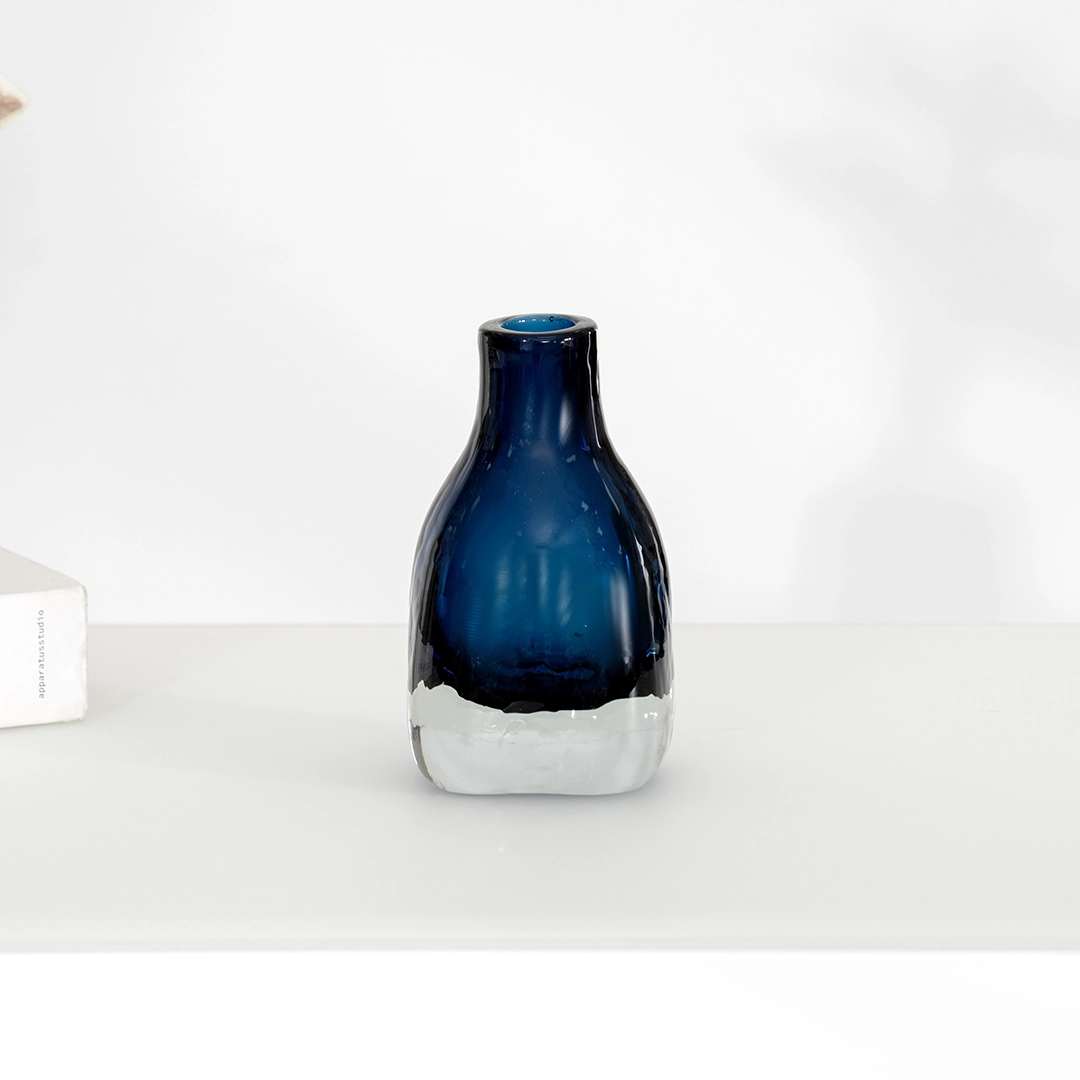 Lemont glass vase blue 8x8x14cm - Image 4
