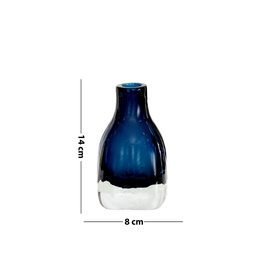Lemont glass vase blue 8x8x14cm - Image 2