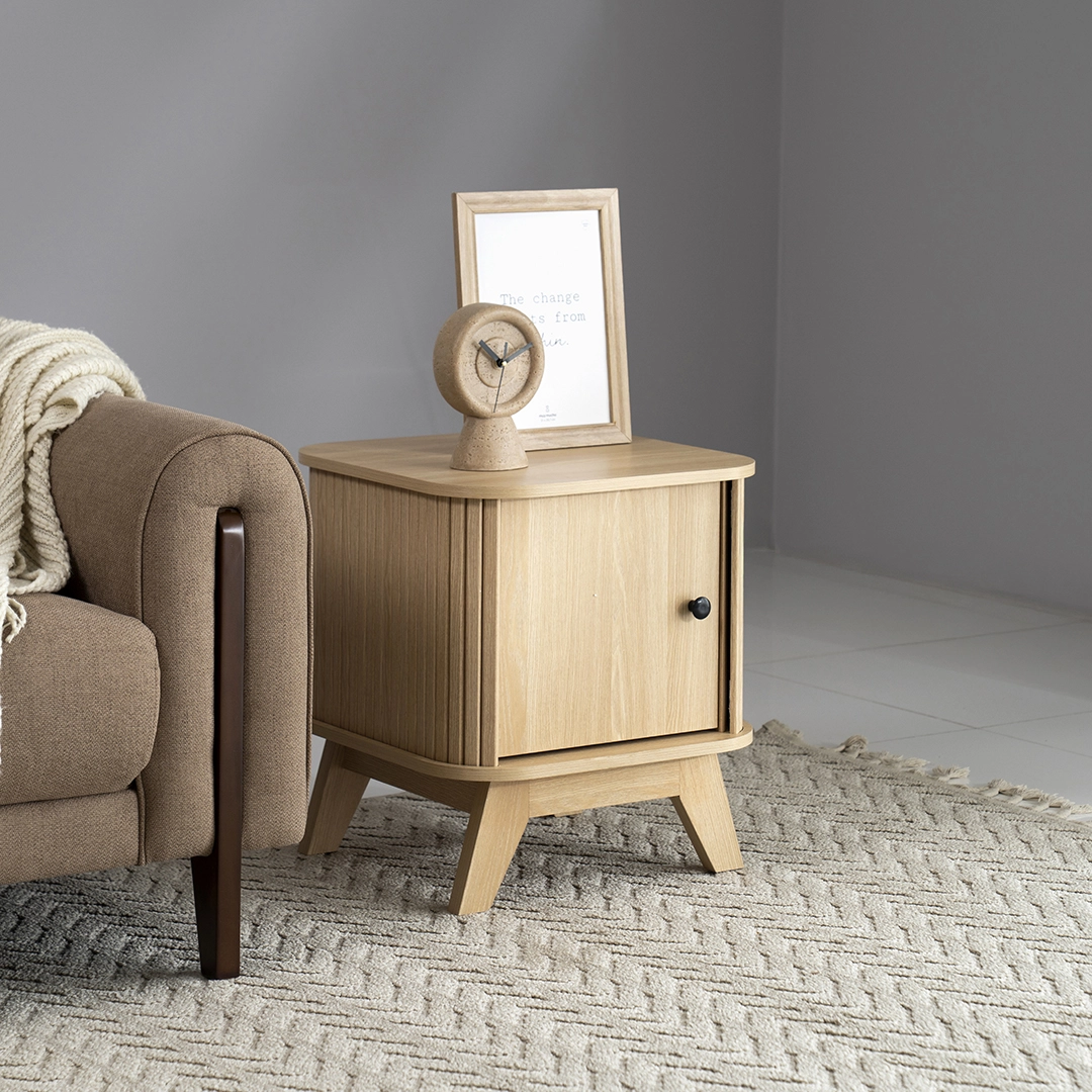 Moon End Table-Oak - Image 7