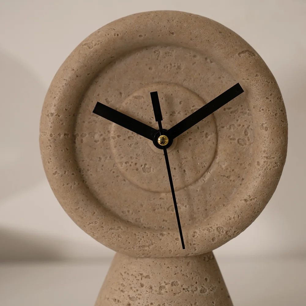 Rabaque travertine table clock 15×9.5×21.5cm - Image 7