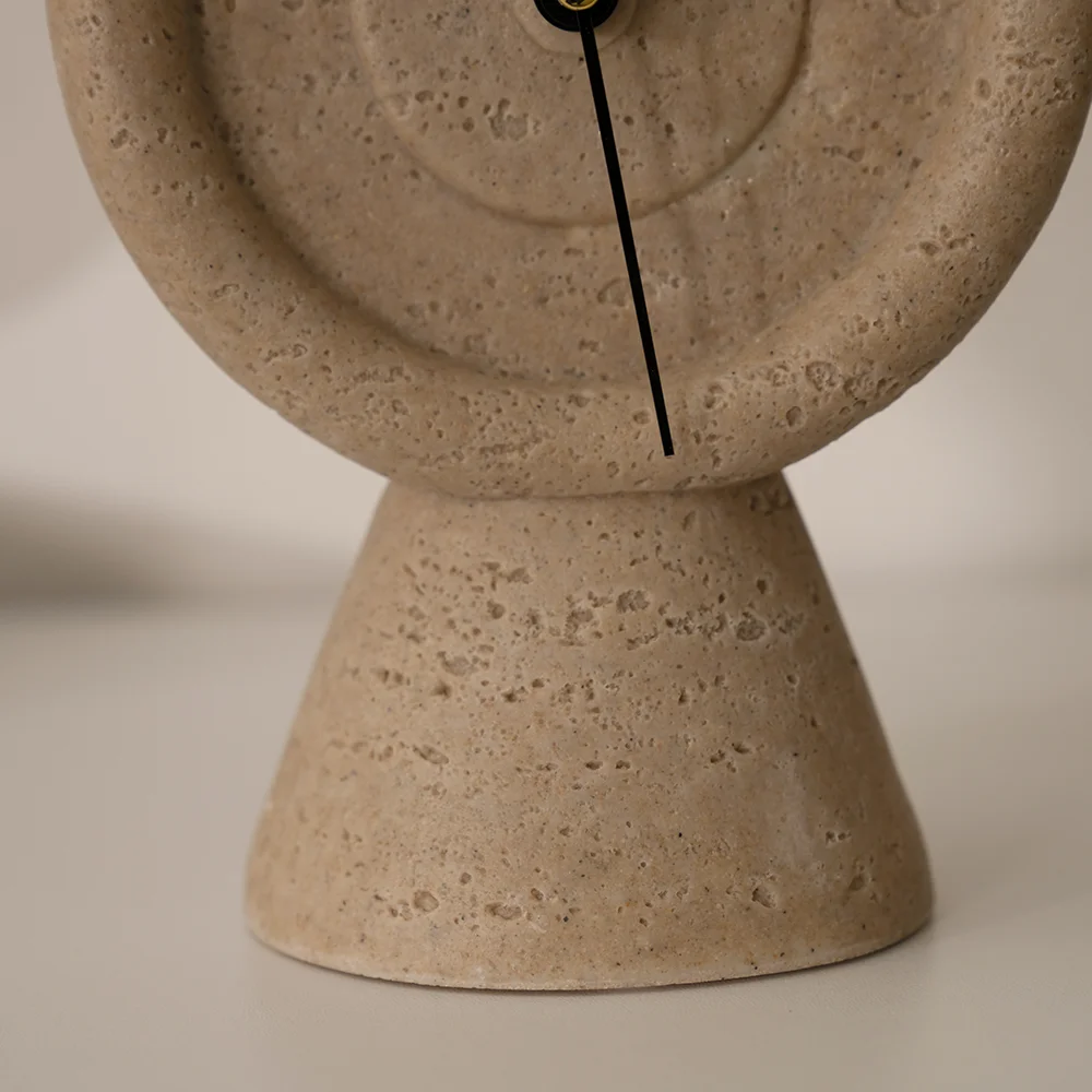 Rabaque travertine table clock 15×9.5×21.5cm - Image 6