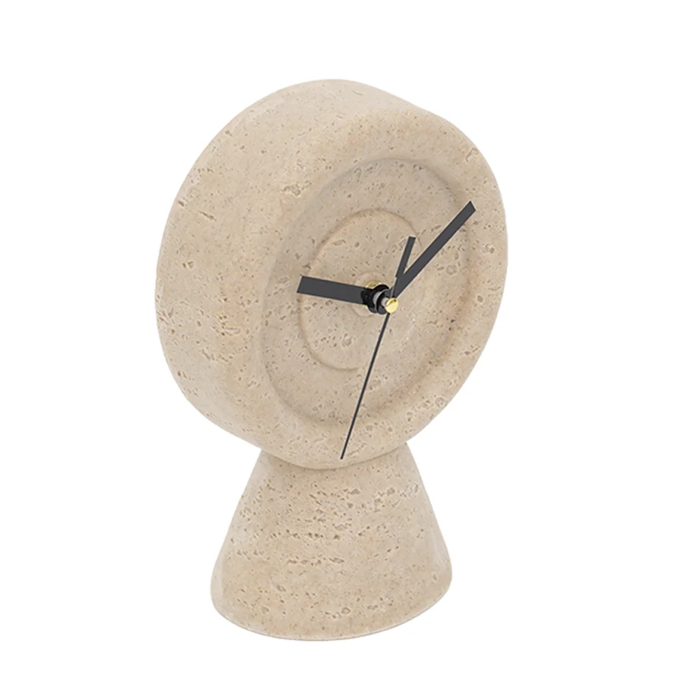 Rabaque travertine table clock 15×9.5×21.5cm - Image 5