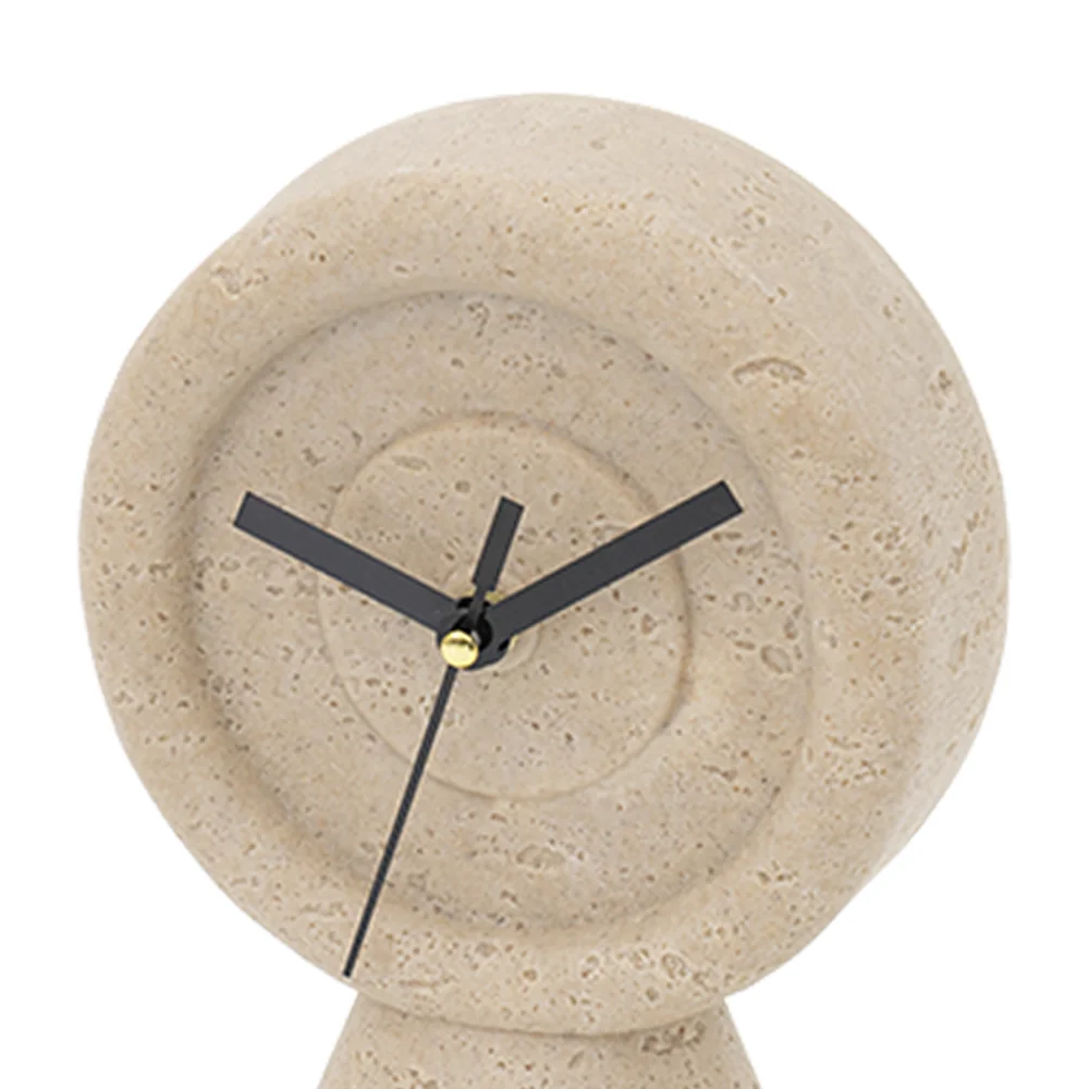 Rabaque travertine table clock 15×9.5×21.5cm - Image 3