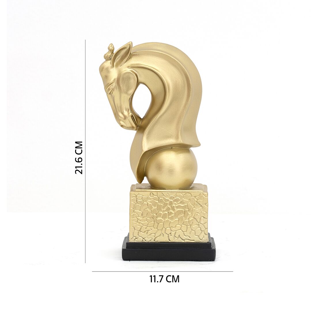 Auric Polyresin gold horse head accent 11.7 x 6.8 x 21.6 cm - Image 2