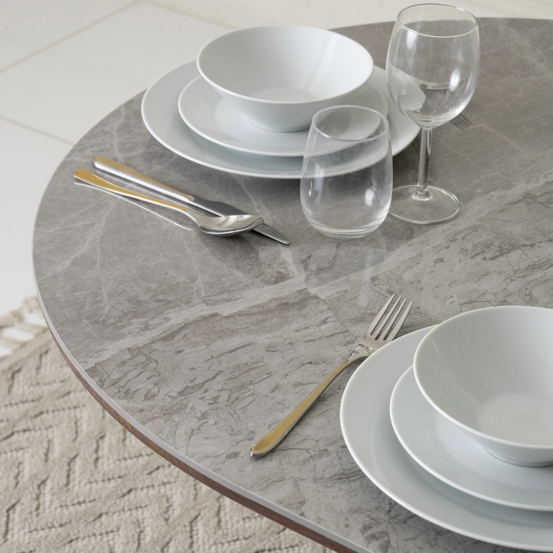 Tremont 6-Seater Dining Set-Grey/Walnut - Image 6