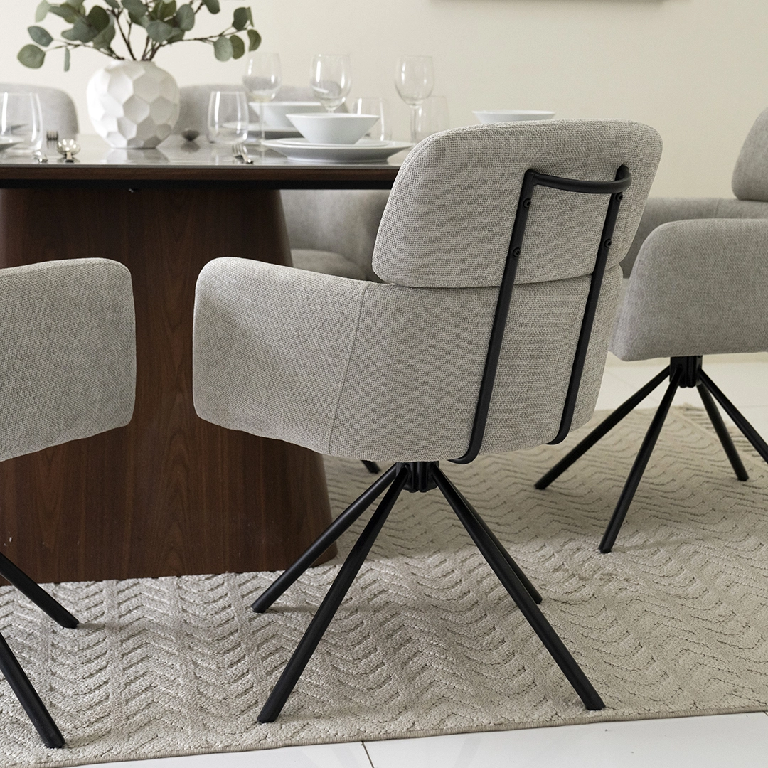 Tremont 6-Seater Dining Set-Grey/Walnut - Image 7