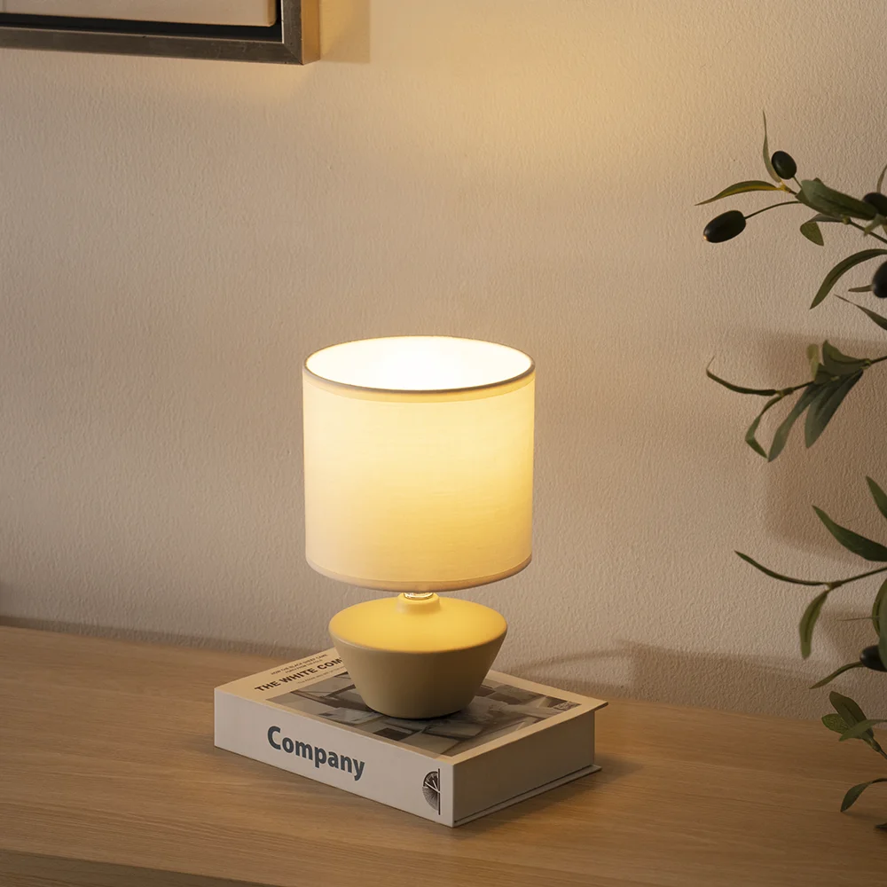 Tria ceramic table lamp Beige 14x14x22.5cm - Image 6