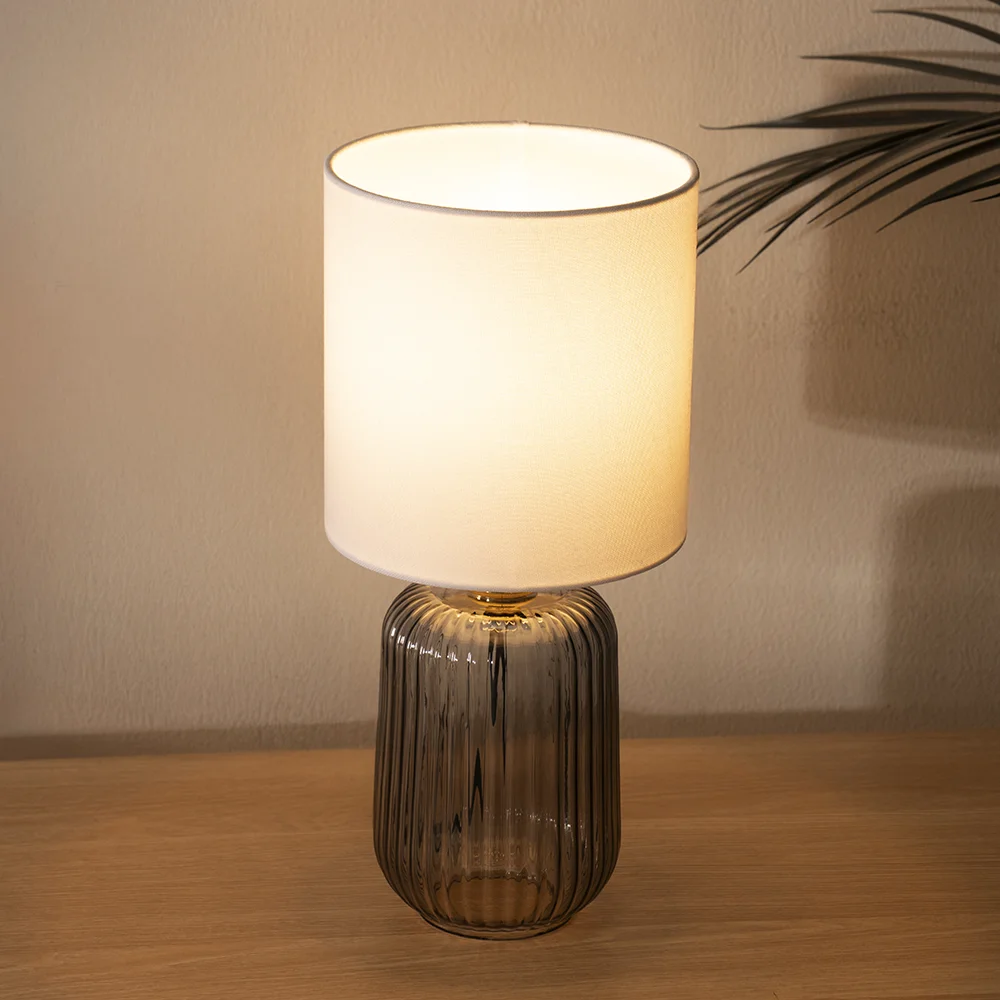 Tria glass table lamp Grey 17x17x36.5cm - Image 6