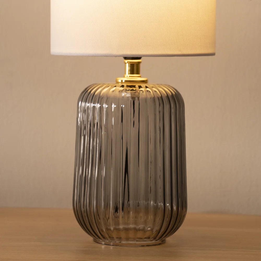 Tria glass table lamp Grey 17x17x36.5cm - Image 4