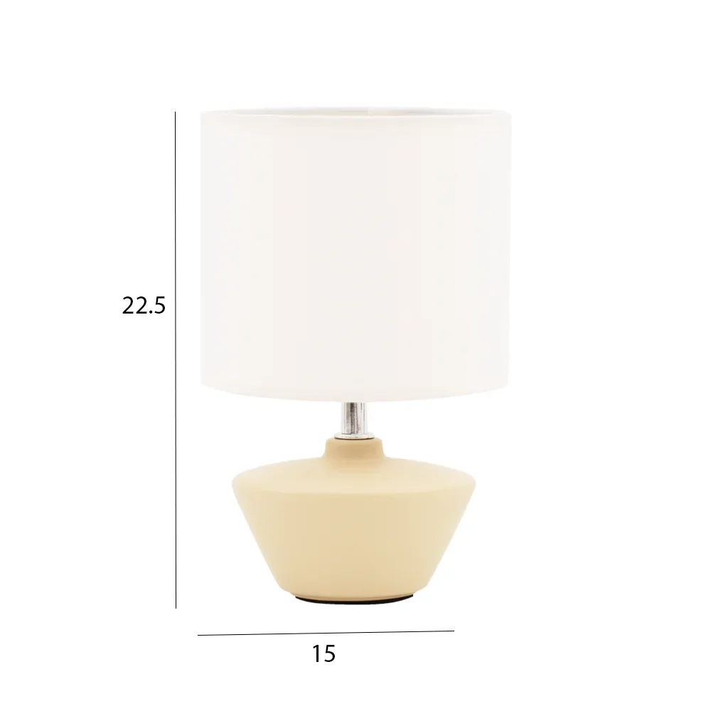Tria ceramic table lamp Beige 14x14x22.5cm - Image 2