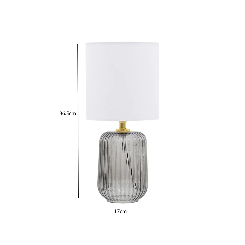 Tria glass table lamp Grey 17x17x36.5cm - Image 2