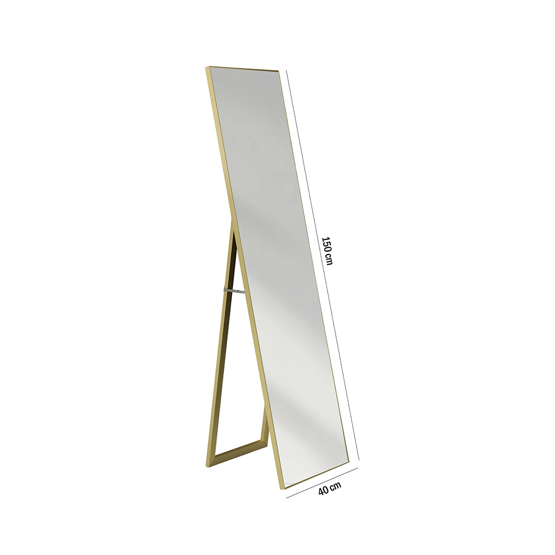 Nexa Wood Standing Mirror Gold 40x150Cm - Image 2