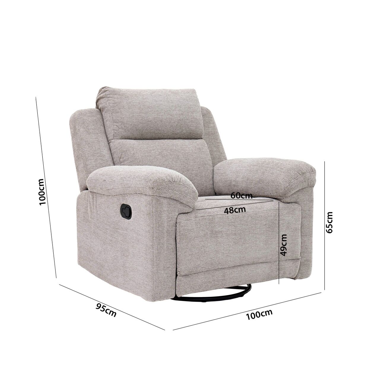 Aaron Recliner Sofa-Light Taupe - Image 2