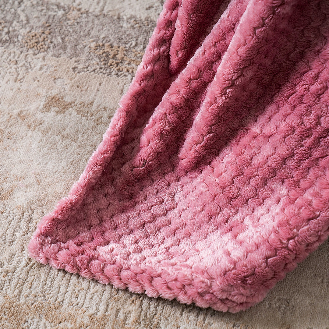 Celestine Knitted Blanket Pink 127x152Cm - Image 3