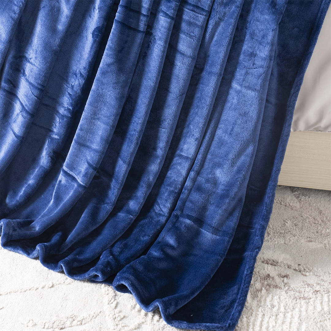 Celestine Solid Blanket Navy Blue 200x230Cm - Image 4