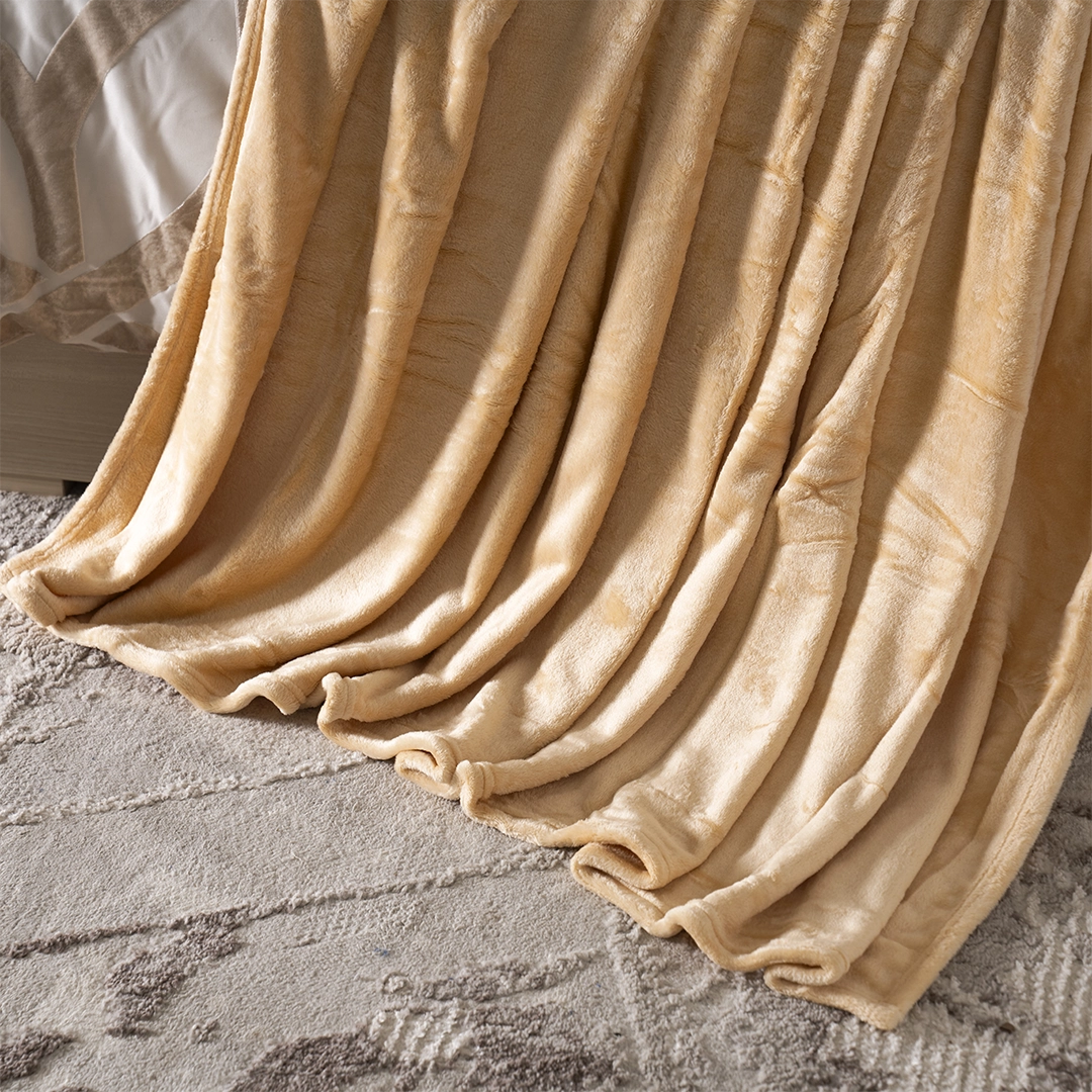 Celestine Solid Blanket Gold 200x230Cm - Image 2