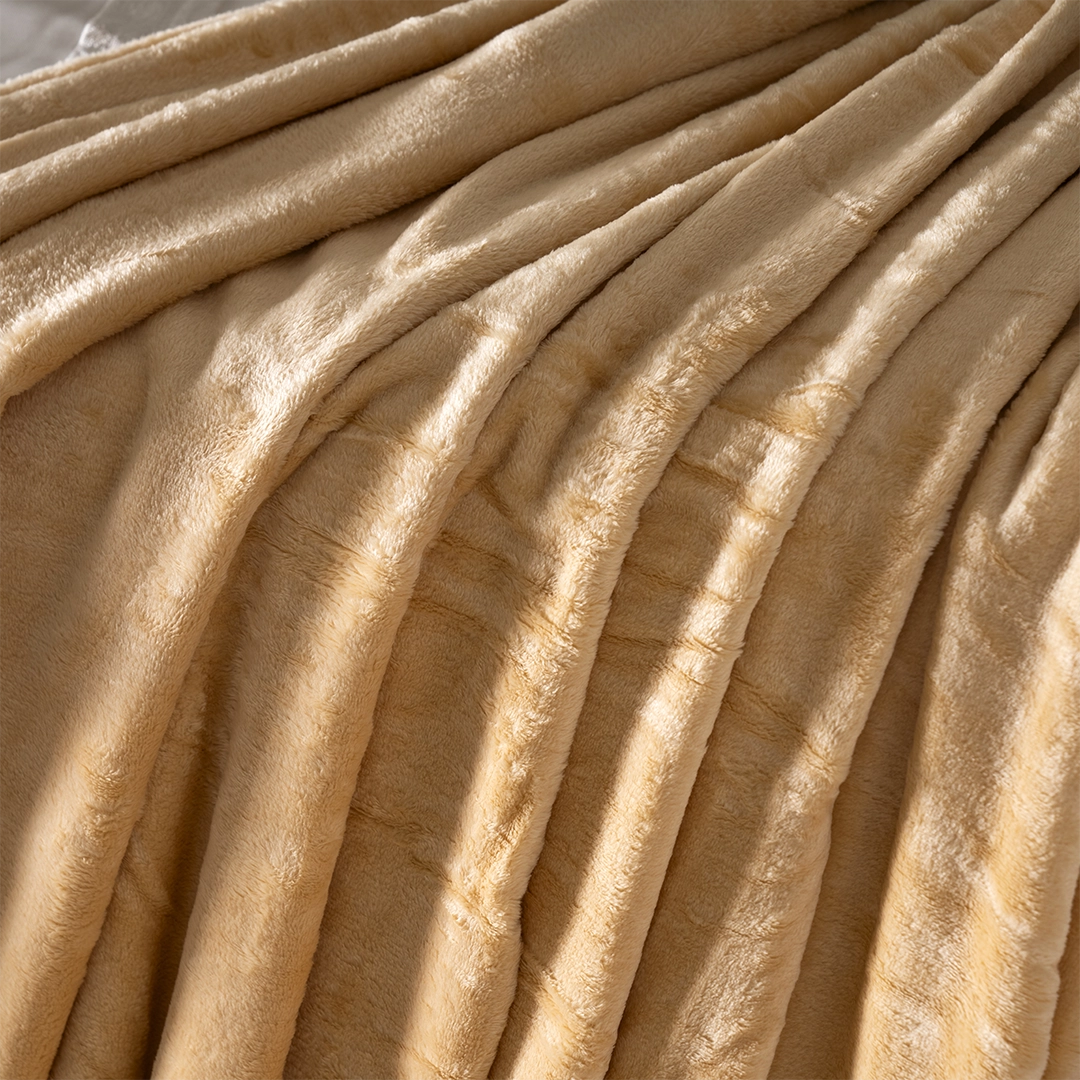 Celestine Solid Blanket Gold 200x230Cm - Image 3