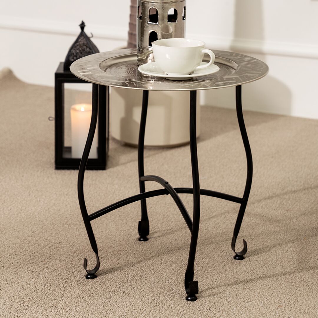 Siv Metal Moroccan end table nickle 40x40x45 cm - Image 6