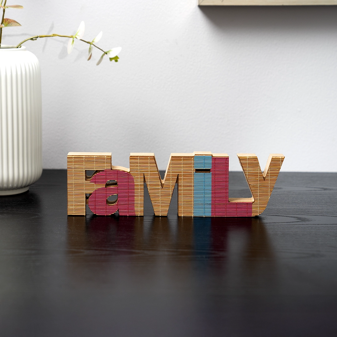 Auden wooden family accent 30X8.6X2.8cm - Image 3
