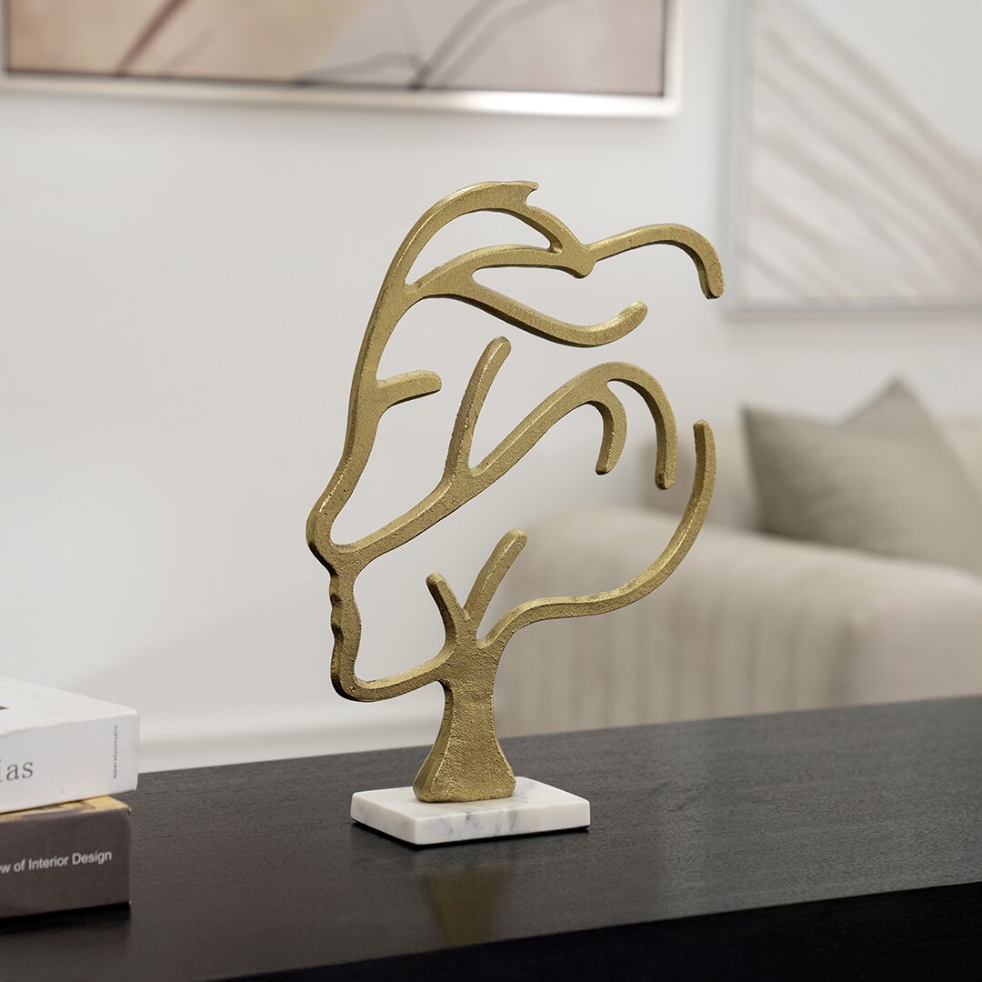 Casa Metal marble accent gold 26.5x8x37cm - Image 3