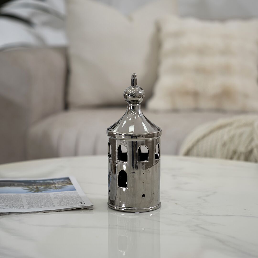 Delyn ceramic silver lantern 10.8*10.8*26.5 cm - Image 3
