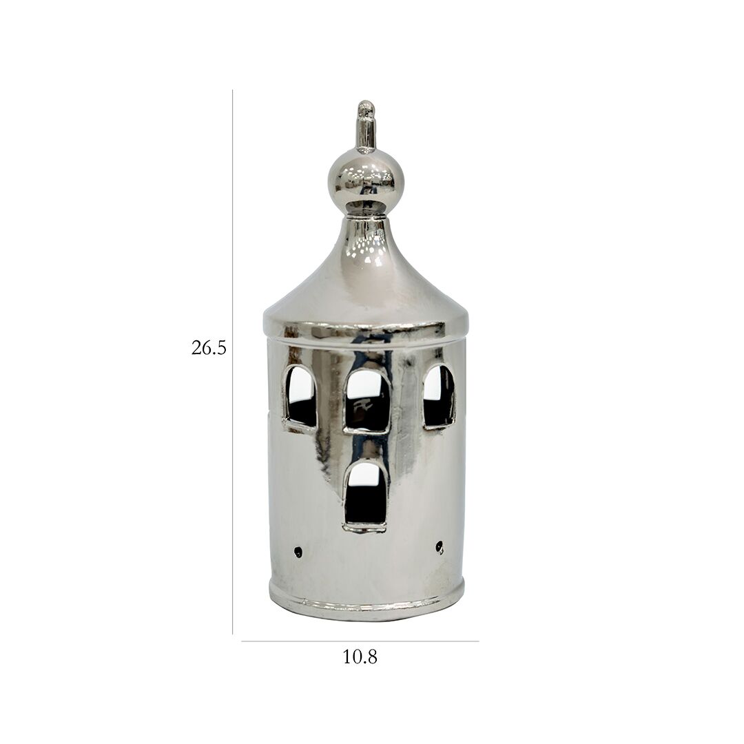 Delyn ceramic silver lantern 10.8*10.8*26.5 cm - Image 2