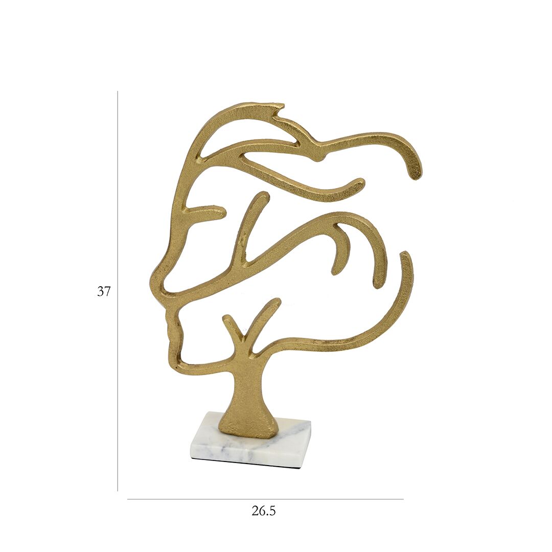 Casa Metal marble accent gold 26.5x8x37cm - Image 2