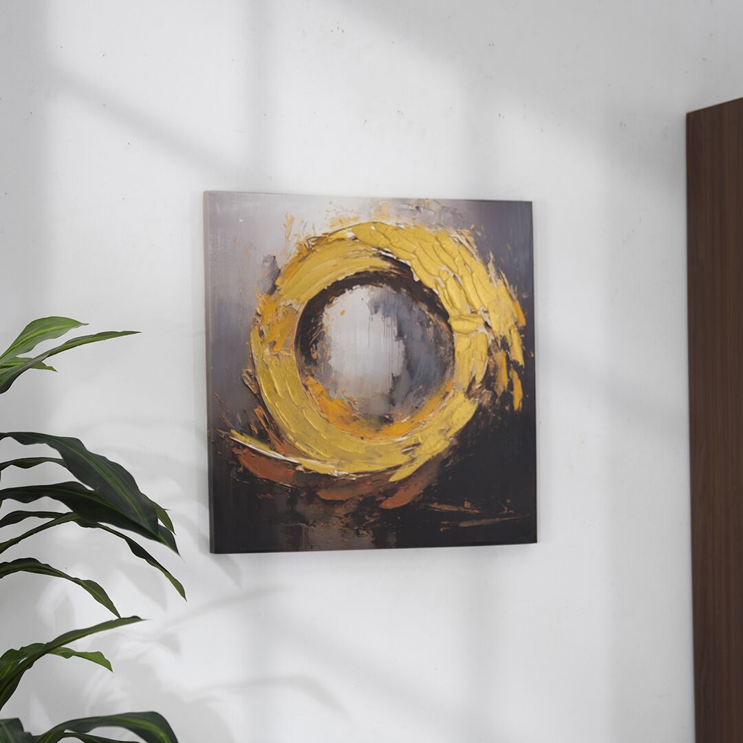 Verdant handmade abstract canvas wall art 60x3x60 cm - Image 3