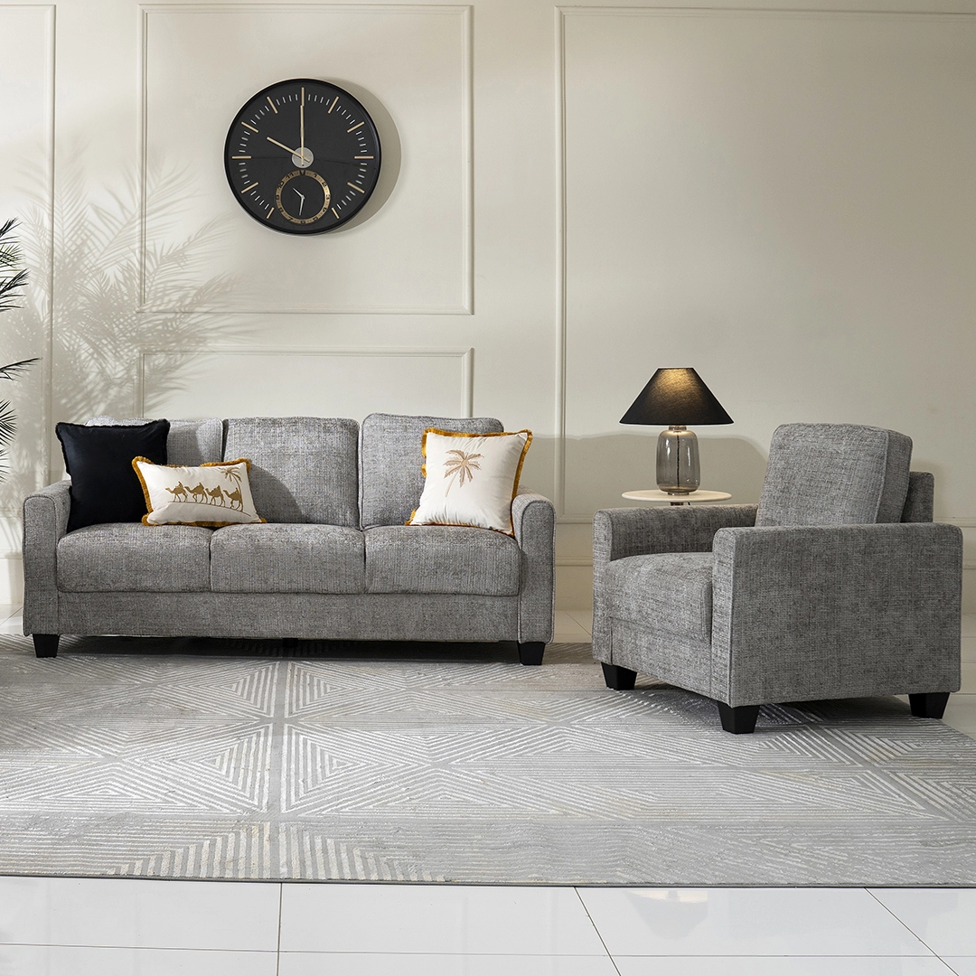 Bloom 6-Seater Sofa Set-Metal Grey - Image 3