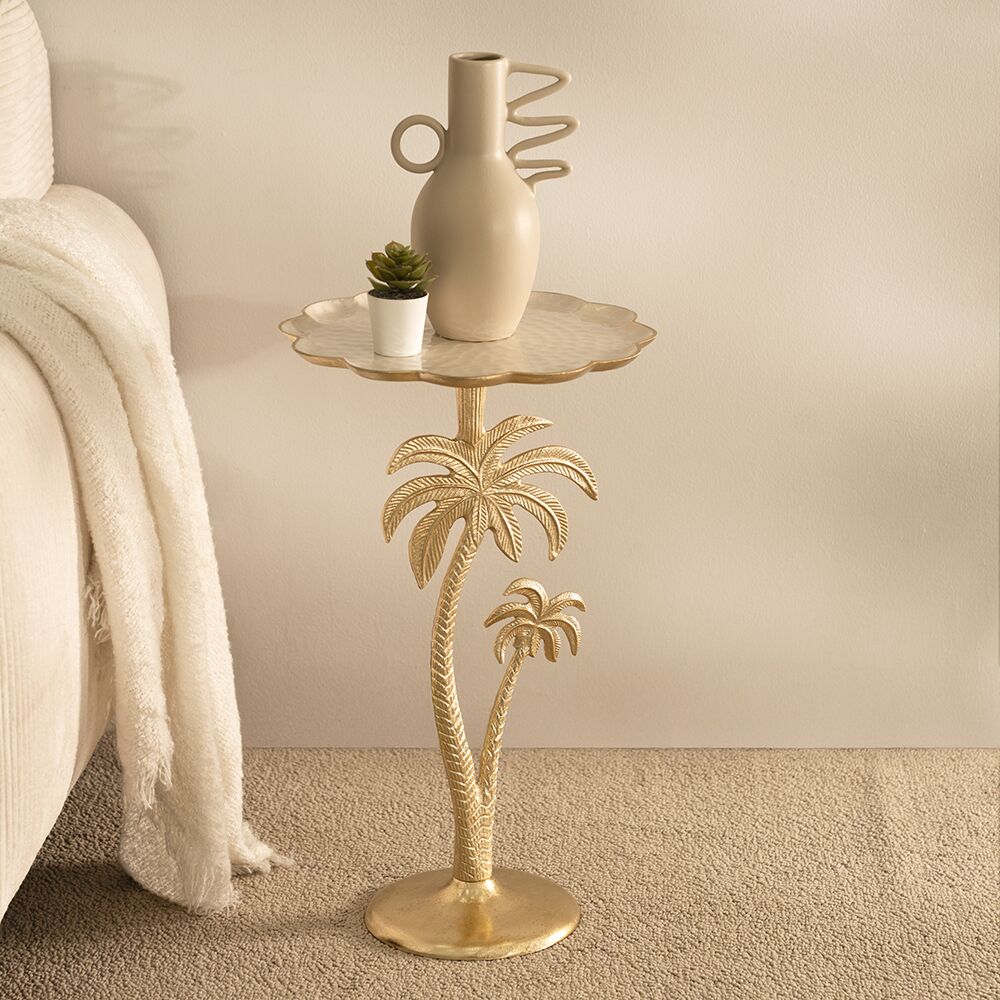 PALM TREE SIDE TABLE LAMP ENAMEL TOP GOLD WHITE 1000 x 1000 x 100 02