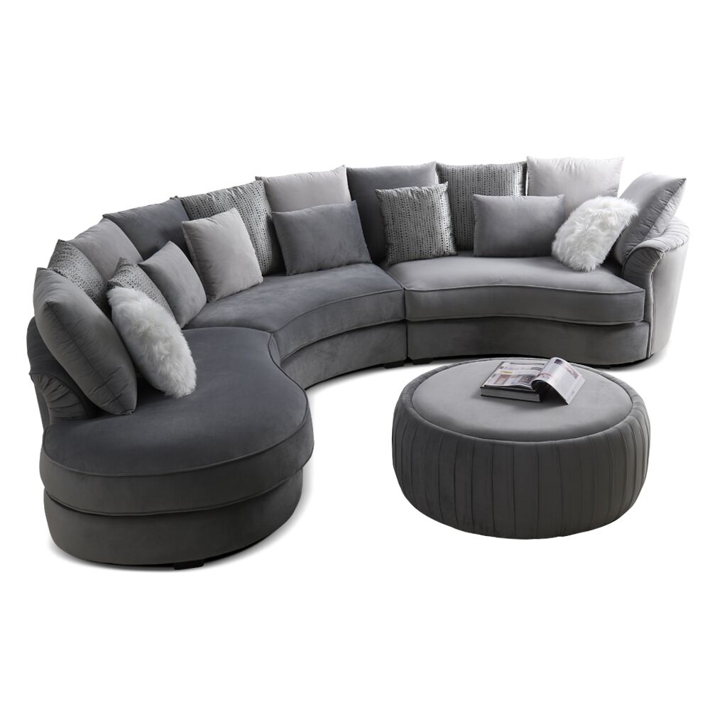 Palm Corner Sofa With Ottoman - Image 4