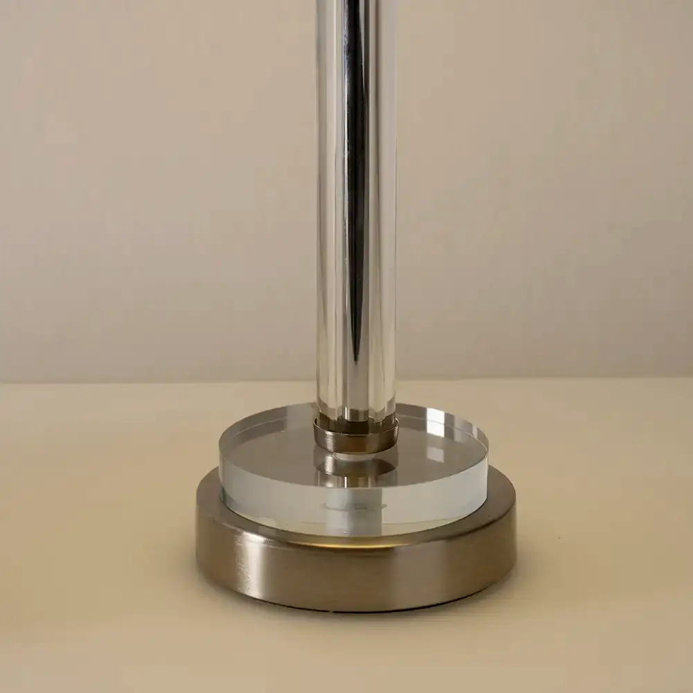 Avero glass base table lamp silver 30x30x53cm - Image 3