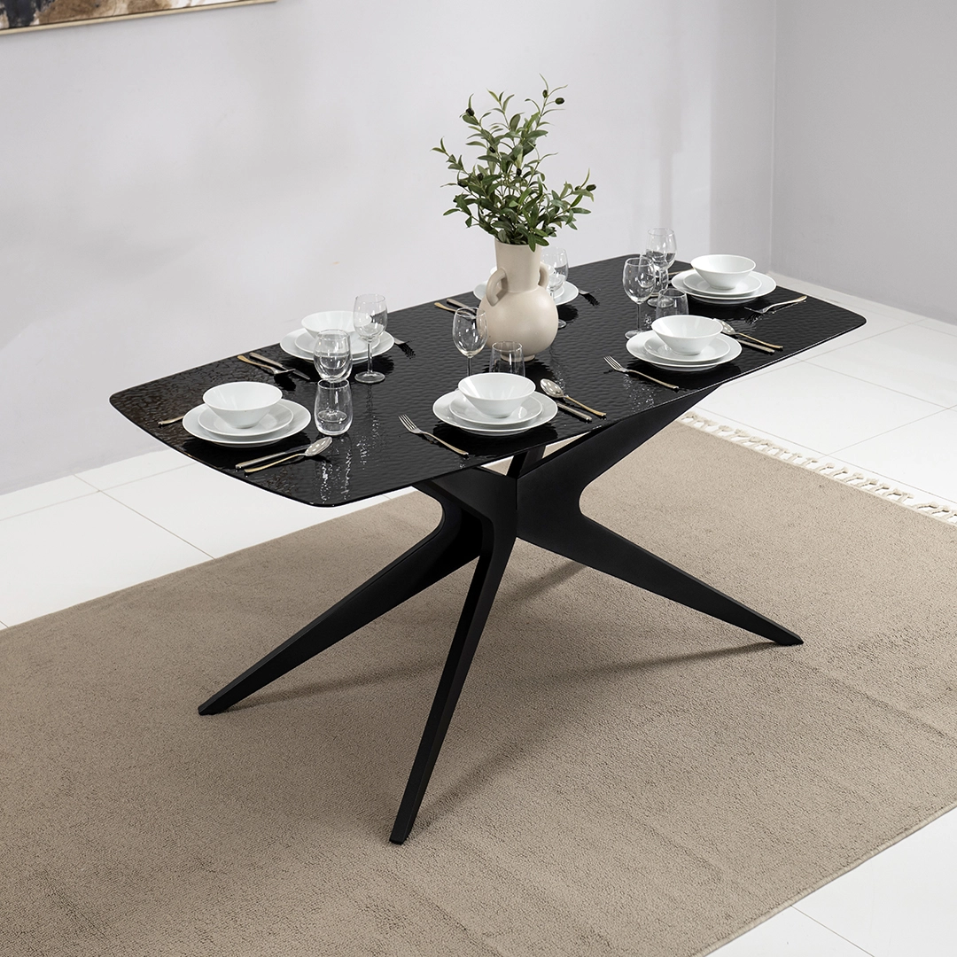 Kare 6-Seater Glass Top Dining Set-Beige - Image 8