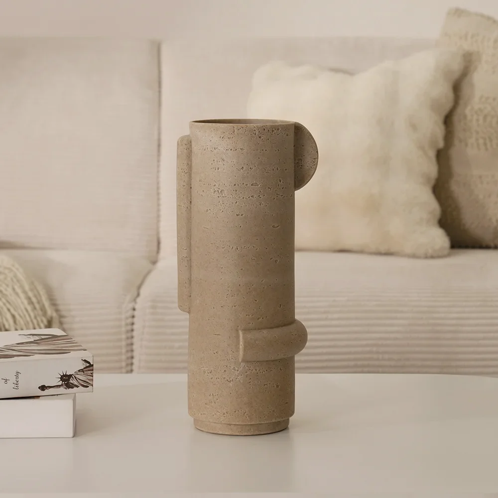 Rabaque travertine vase 16x15x35cm - Image 6