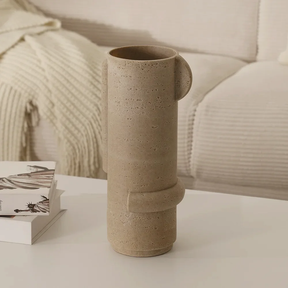 Rabaque travertine vase 16x15x35cm - Image 7