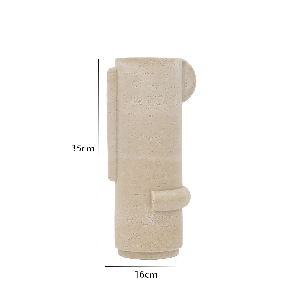 Rabaque travertine vase 16x15x35cm - Image 2