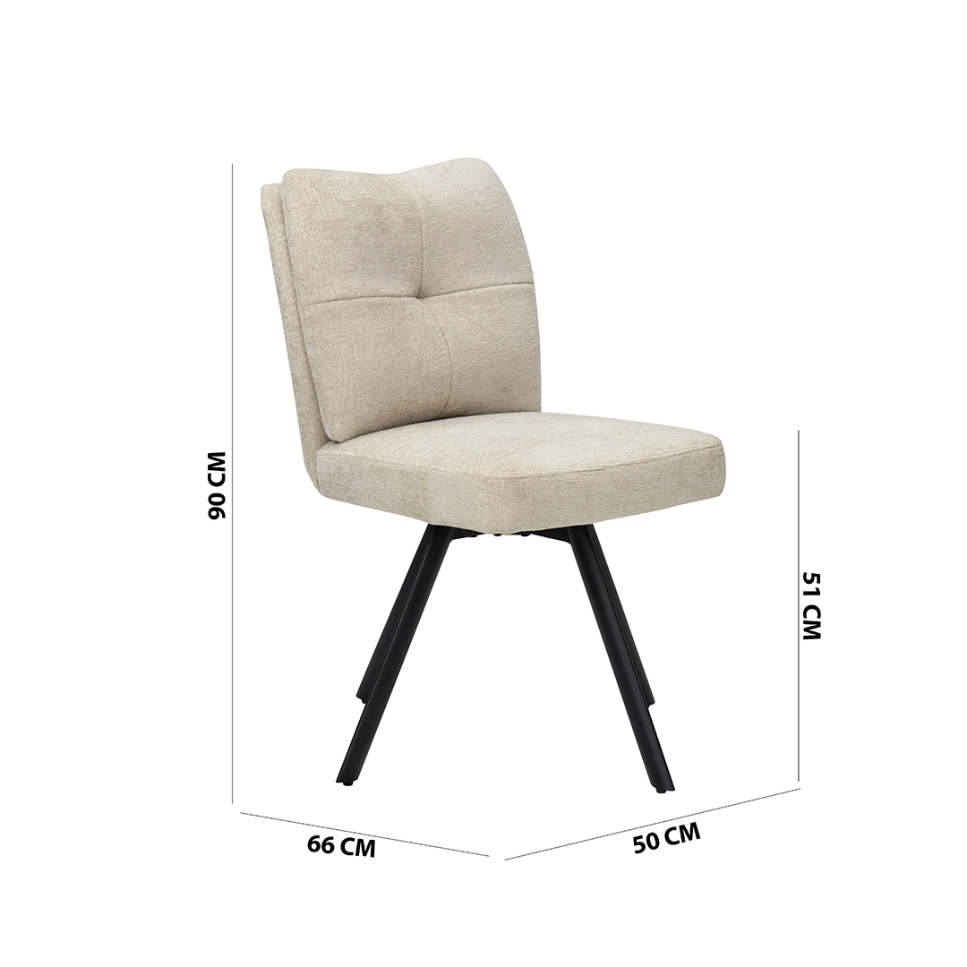 Kare 6-Seater Glass Top Dining Set-Beige - Image 3