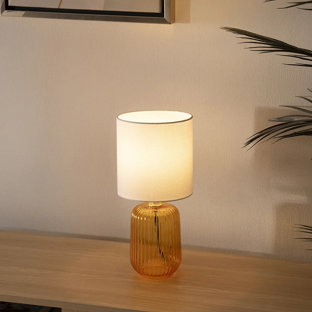 Tria glass table lamp Amber 17x17x36.5cm - Image 7