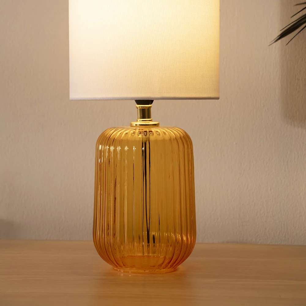 Tria glass table lamp Amber 17x17x36.5cm - Image 6