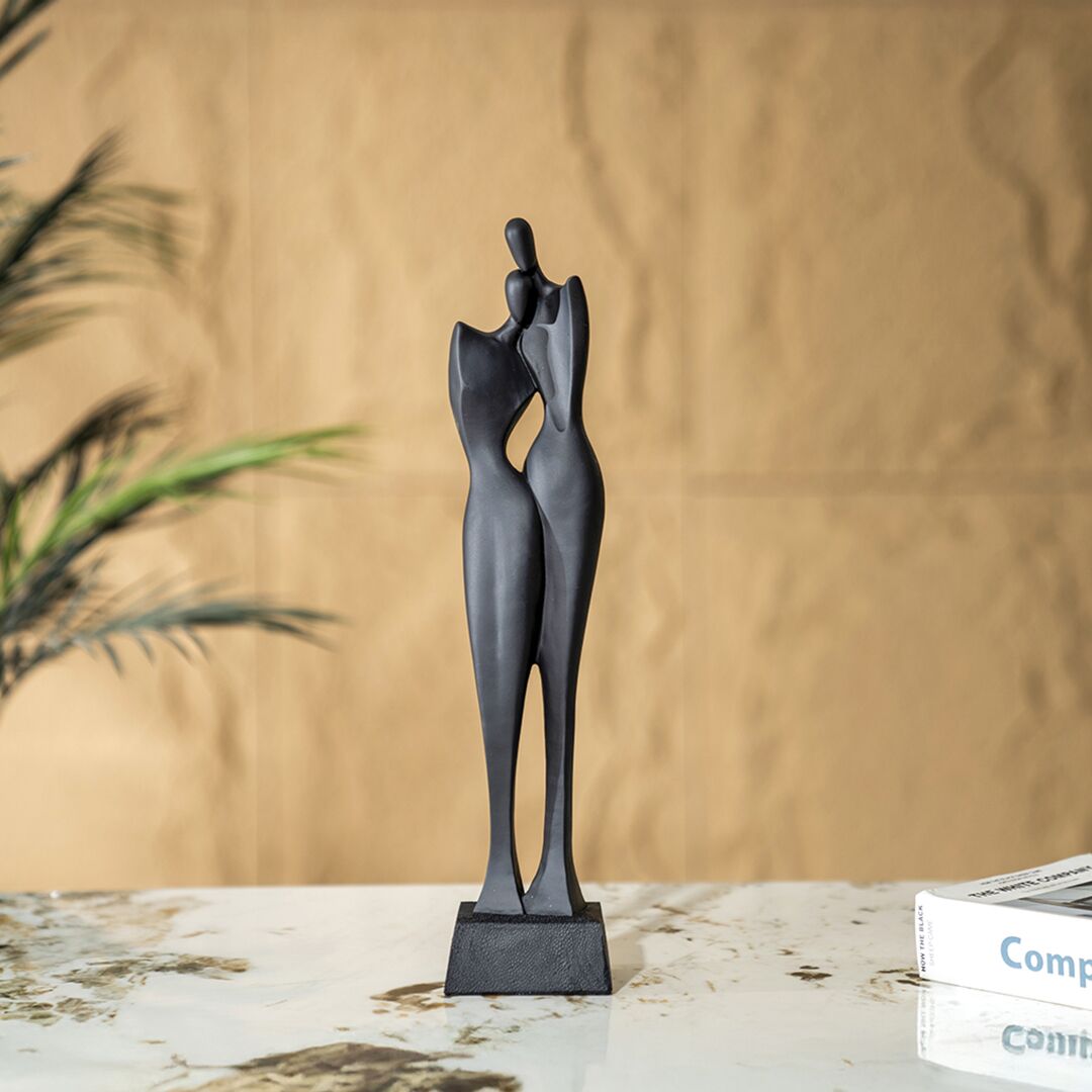 Verdant Polyresin Abstract Couple black figurine 8.4x7x39cm